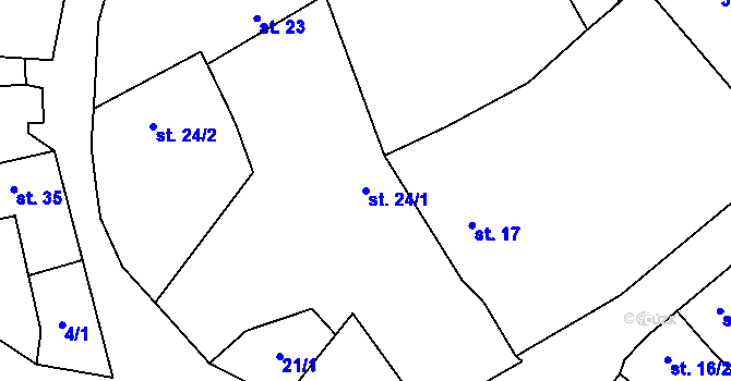 Parcela st. 24/1 v KÚ Holkovice, Katastrální mapa