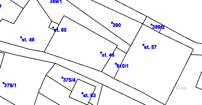 Parcela st. 46 v KÚ Holkovice, Katastrální mapa