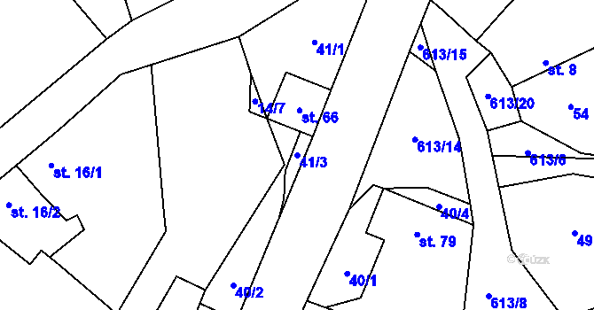 Parcela st. 41/3 v KÚ Holkovice, Katastrální mapa