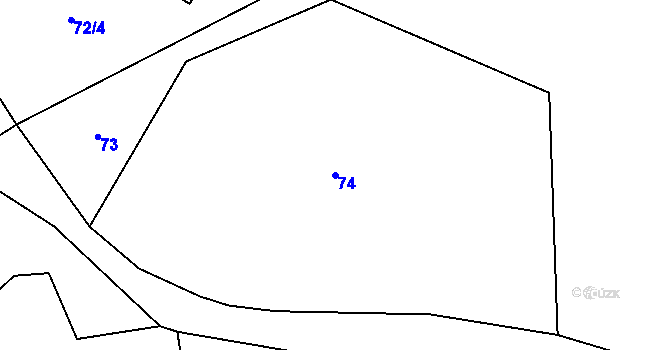 Parcela st. 74 v KÚ Holkovice, Katastrální mapa
