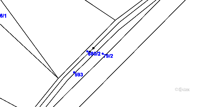 Parcela st. 79/2 v KÚ Holkovice, Katastrální mapa