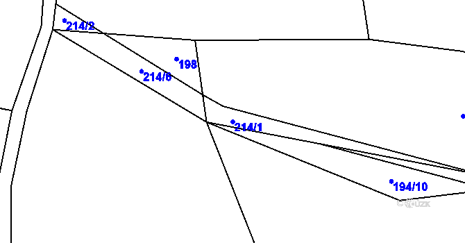 Parcela st. 214/1 v KÚ Holkovice, Katastrální mapa
