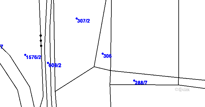 Parcela st. 306 v KÚ Holkovice, Katastrální mapa