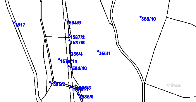 Parcela st. 356/1 v KÚ Holkovice, Katastrální mapa