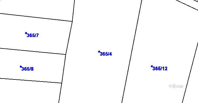 Parcela st. 365/4 v KÚ Holkovice, Katastrální mapa