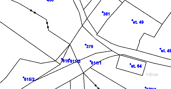 Parcela st. 379 v KÚ Holkovice, Katastrální mapa
