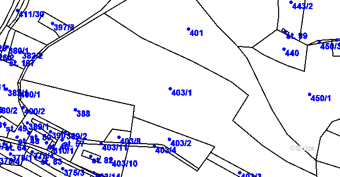 Parcela st. 403/1 v KÚ Holkovice, Katastrální mapa