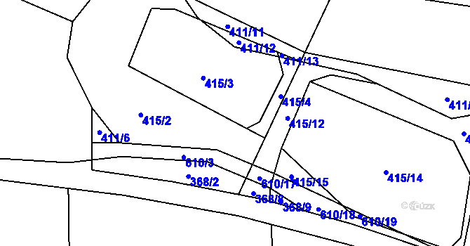 Parcela st. 415/2 v KÚ Holkovice, Katastrální mapa