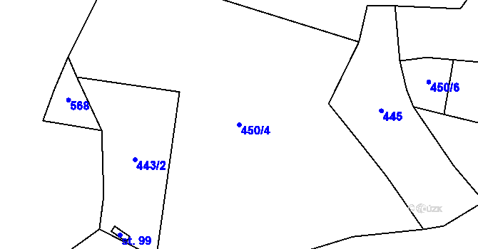 Parcela st. 450/4 v KÚ Holkovice, Katastrální mapa