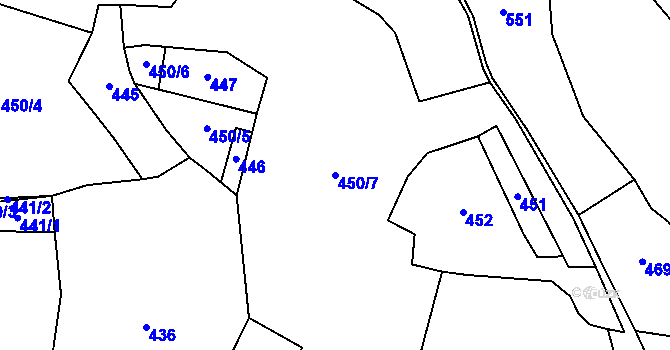 Parcela st. 450/7 v KÚ Holkovice, Katastrální mapa