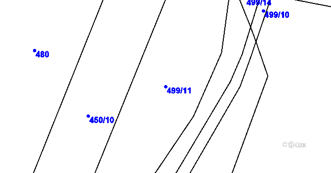 Parcela st. 499/11 v KÚ Holkovice, Katastrální mapa