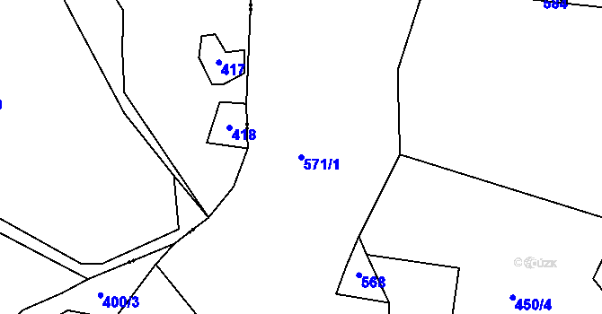 Parcela st. 571/1 v KÚ Holkovice, Katastrální mapa