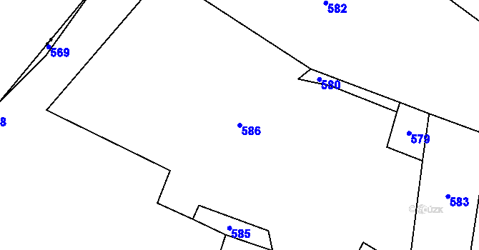 Parcela st. 586 v KÚ Holkovice, Katastrální mapa