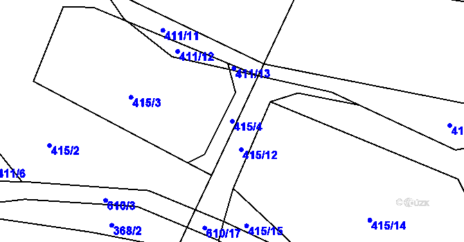 Parcela st. 415/4 v KÚ Holkovice, Katastrální mapa