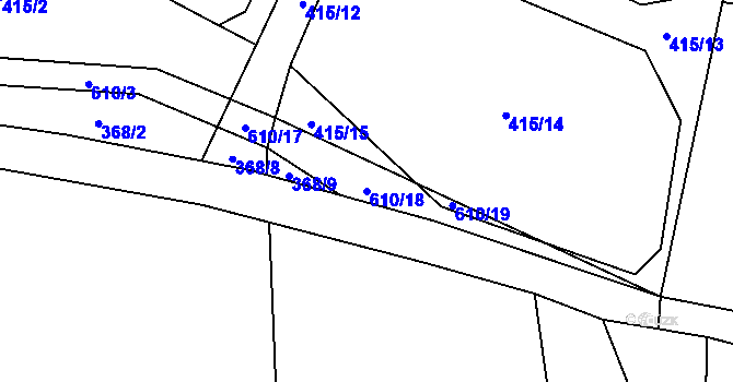 Parcela st. 610/18 v KÚ Holkovice, Katastrální mapa