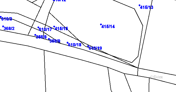 Parcela st. 610/19 v KÚ Holkovice, Katastrální mapa