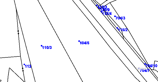 Parcela st. 104/5 v KÚ Chanovice, Katastrální mapa