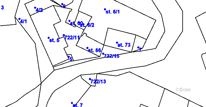 Parcela st. 722/15 v KÚ Chanovice, Katastrální mapa