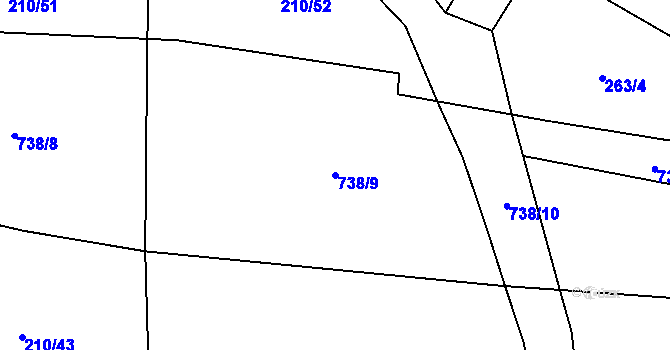 Parcela st. 738/9 v KÚ Chanovice, Katastrální mapa