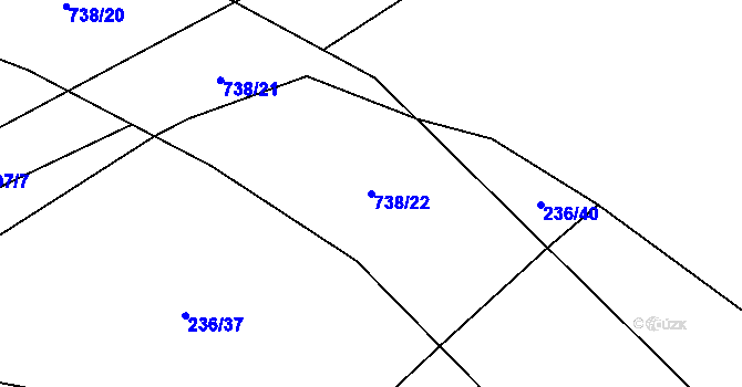 Parcela st. 738/22 v KÚ Chanovice, Katastrální mapa