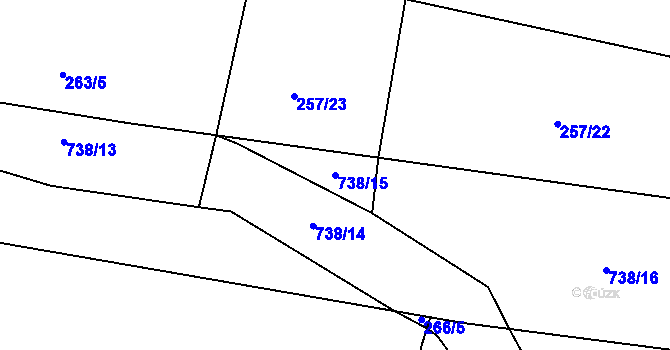 Parcela st. 738/15 v KÚ Chanovice, Katastrální mapa