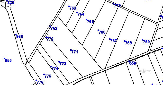 Parcela st. 134/4 v KÚ Charvatce u Jabkenic, Katastrální mapa