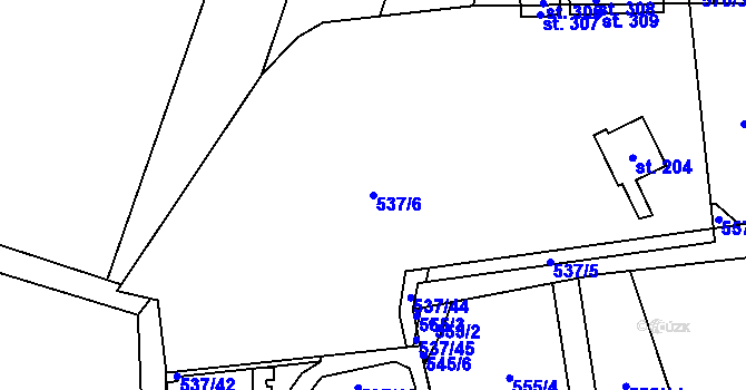 Parcela st. 537/6 v KÚ Charvatce u Jabkenic, Katastrální mapa