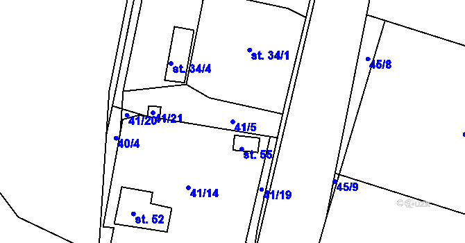 Parcela st. 41/5 v KÚ Charvatce u Loun, Katastrální mapa