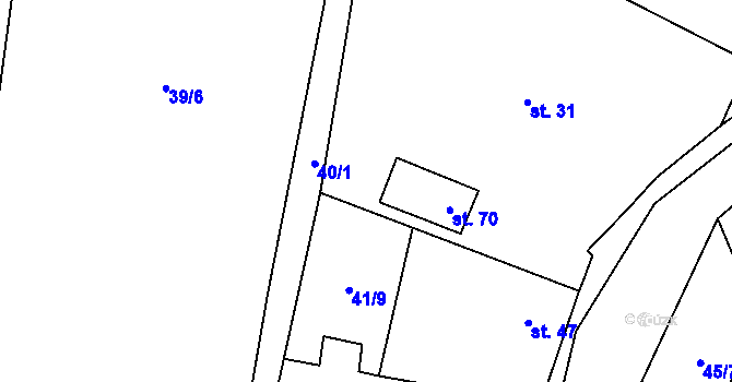 Parcela st. 41/6 v KÚ Charvatce u Loun, Katastrální mapa