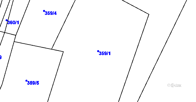 Parcela st. 359/1 v KÚ Charvatce u Loun, Katastrální mapa