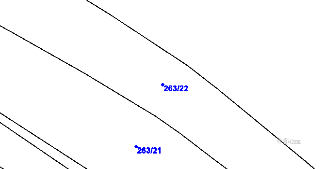 Parcela st. 263/22 v KÚ Charvatce u Loun, Katastrální mapa
