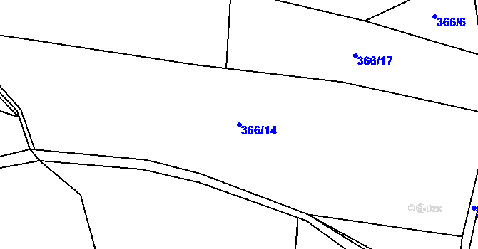 Parcela st. 366/14 v KÚ Charvatce u Loun, Katastrální mapa