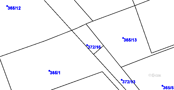 Parcela st. 372/16 v KÚ Charvatce u Loun, Katastrální mapa