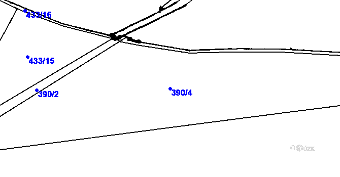 Parcela st. 390/4 v KÚ Charvatce u Loun, Katastrální mapa