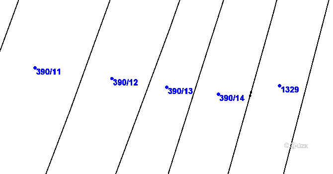 Parcela st. 390/13 v KÚ Charvatce u Loun, Katastrální mapa