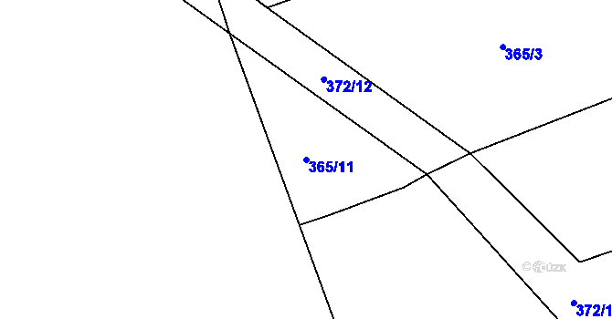 Parcela st. 365/11 v KÚ Charvatce u Loun, Katastrální mapa