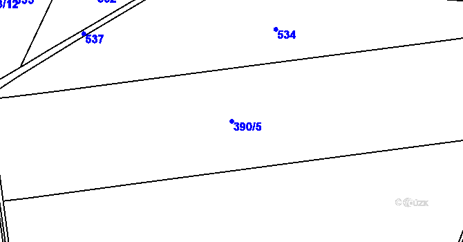 Parcela st. 390/5 v KÚ Charvatce u Loun, Katastrální mapa