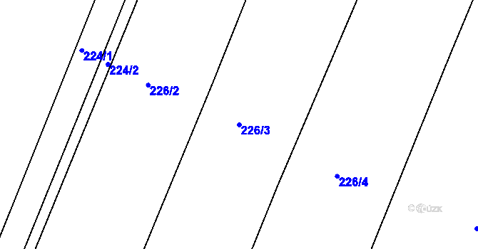 Parcela st. 226/3 v KÚ Charvatce u Loun, Katastrální mapa