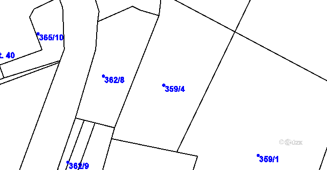 Parcela st. 359/4 v KÚ Charvatce u Loun, Katastrální mapa