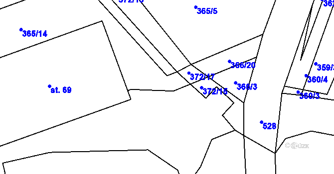 Parcela st. 366/19 v KÚ Charvatce u Loun, Katastrální mapa