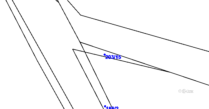 Parcela st. 203/15 v KÚ Charvatce u Loun, Katastrální mapa