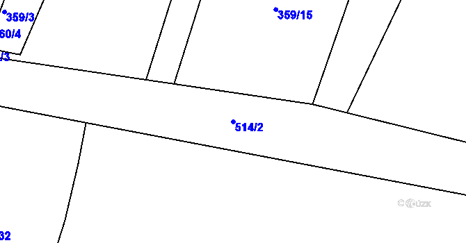 Parcela st. 514/2 v KÚ Charvatce u Loun, Katastrální mapa
