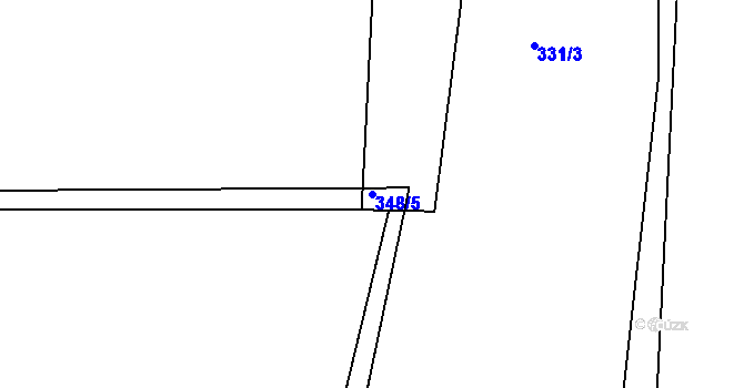 Parcela st. 348/5 v KÚ Mnichov u Loun, Katastrální mapa