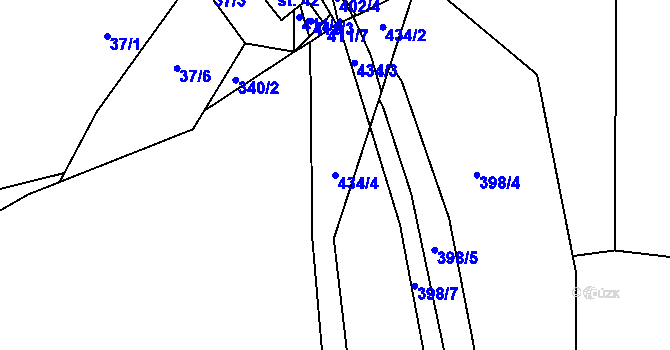 Parcela st. 434/4 v KÚ Mnichov u Loun, Katastrální mapa
