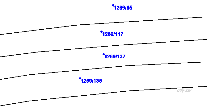 Parcela st. 1269/137 v KÚ Charvátská Nová Ves, Katastrální mapa