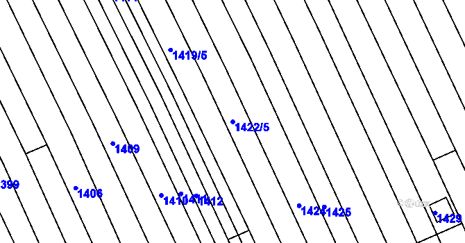 Parcela st. 1422/5 v KÚ Charvátská Nová Ves, Katastrální mapa