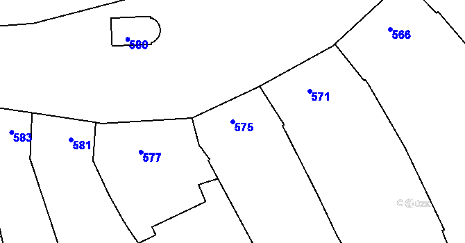 Parcela st. 575 v KÚ Charváty, Katastrální mapa