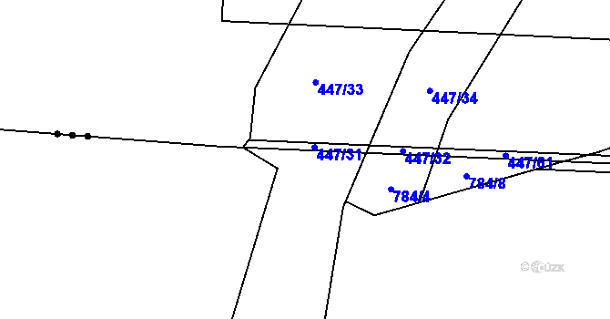 Parcela st. 784/21 v KÚ Charváty, Katastrální mapa