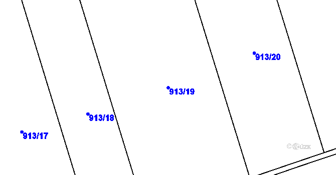 Parcela st. 913/19 v KÚ Charváty, Katastrální mapa