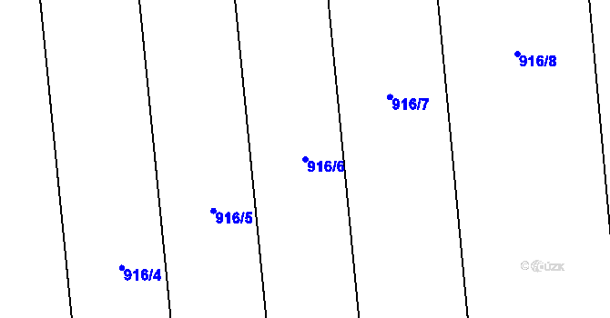 Parcela st. 916/6 v KÚ Charváty, Katastrální mapa